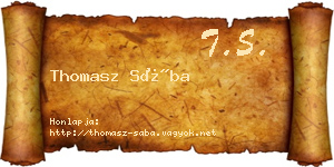 Thomasz Sába névjegykártya